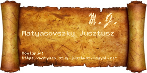 Matyasovszky Jusztusz névjegykártya